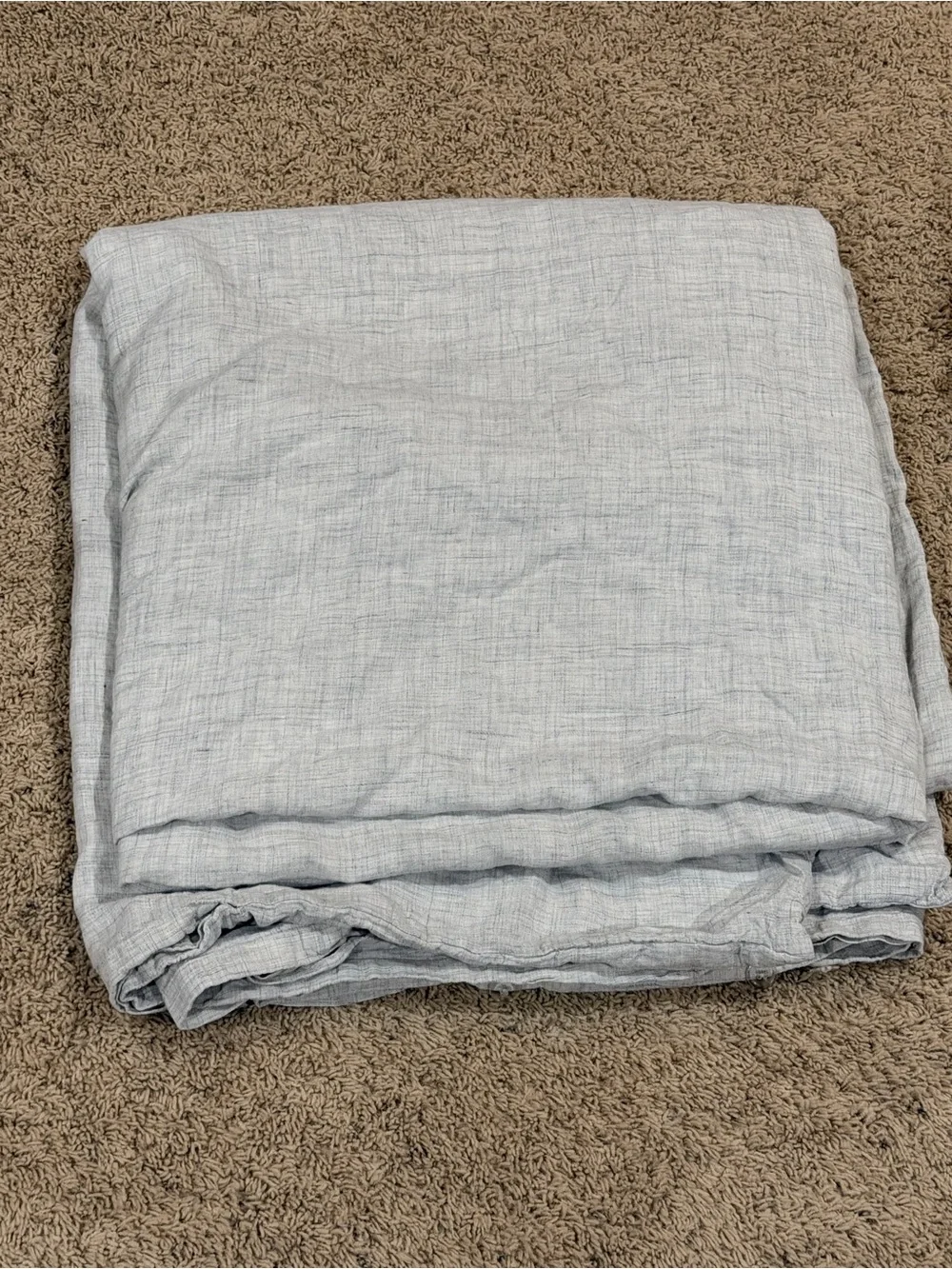 West Elm 100% Linen Gray Duvet Cover 88 x 92 Standard Full Queen W/ Down Insert
